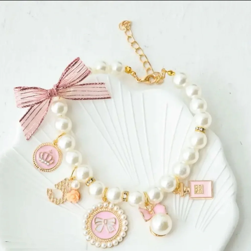 Rhinestone Pearl Necklace for Dog & Cat